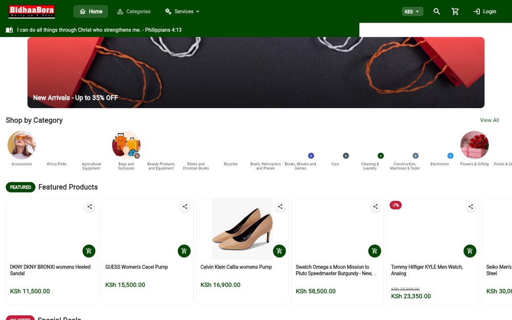 BidhaaBora online marketplace homepage